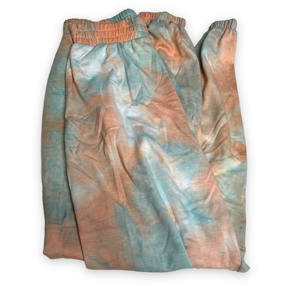 Nordstrom BP Sweat Pants Womens XXS Green Orange Tie Dye Loungewear Pull On.